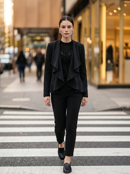 Lafayette 148 New York Jackets & Blazers - Lafayette 148 New York Black Draped-Ruffle Blazer Size 6
